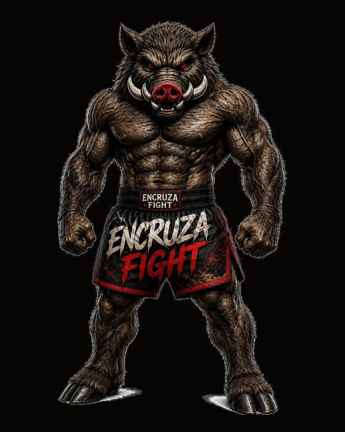Mascote Encruza Fight representando força e foco
